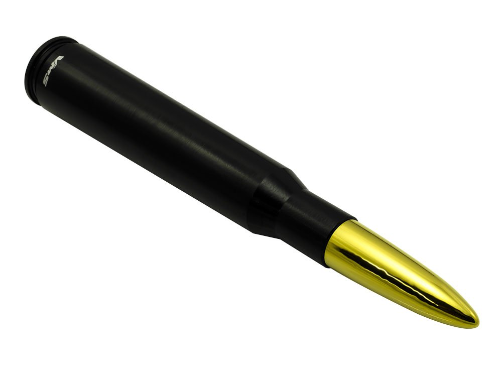 WYYINLI Aluminum Reflex Heavy Gauge Billet Short 50 Cal Caliber Tip Bullet Antenna Black 
